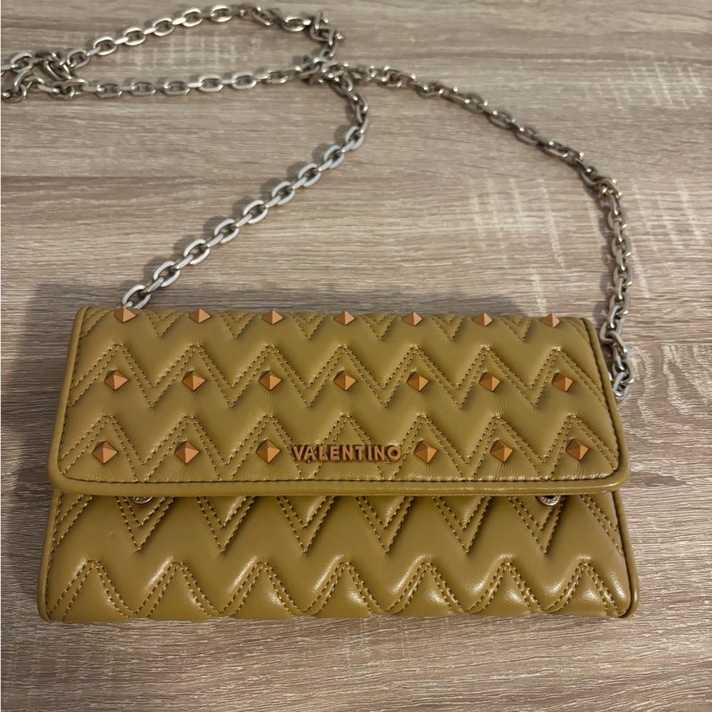 Valentino Mustard Quilted Shoulder Bag
